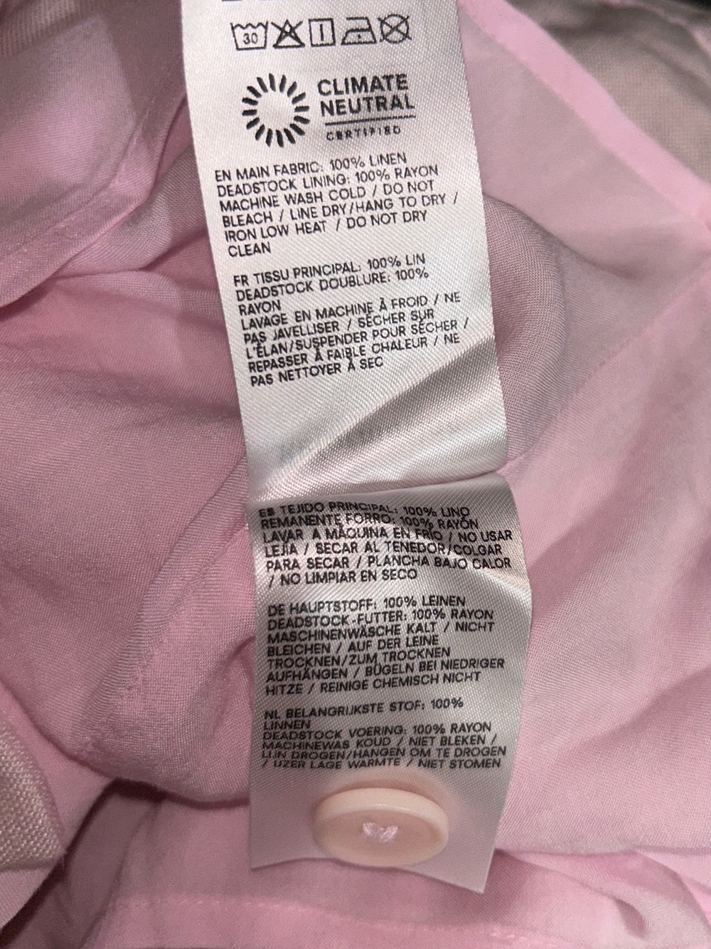Reformation Derin Pink Linen Mini Dress Smocked Strapless/Halter - Picture 8 of 8